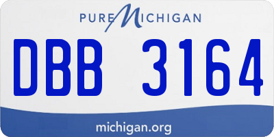 MI license plate DBB3164