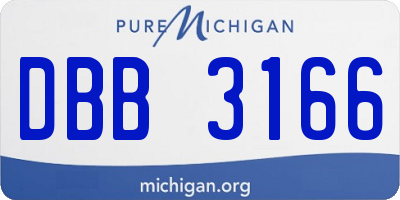MI license plate DBB3166