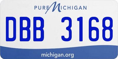 MI license plate DBB3168