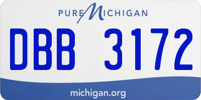 MI license plate DBB3172