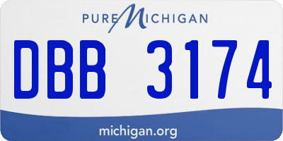 MI license plate DBB3174