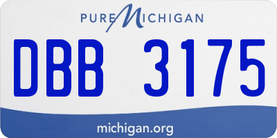 MI license plate DBB3175