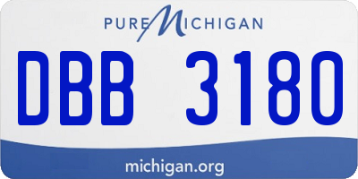 MI license plate DBB3180