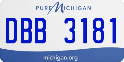 MI license plate DBB3181