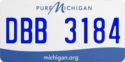 MI license plate DBB3184