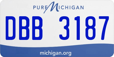 MI license plate DBB3187