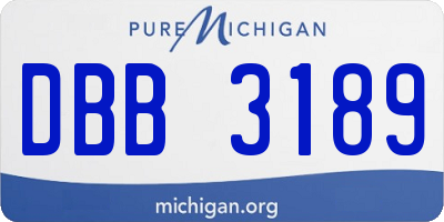MI license plate DBB3189