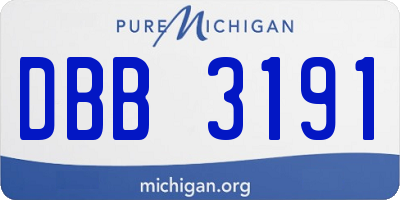 MI license plate DBB3191