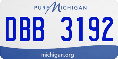 MI license plate DBB3192