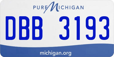 MI license plate DBB3193