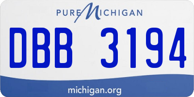 MI license plate DBB3194