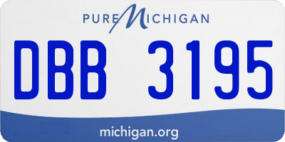 MI license plate DBB3195