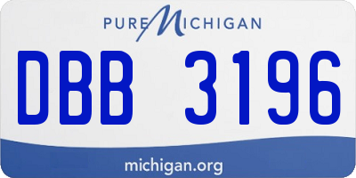 MI license plate DBB3196