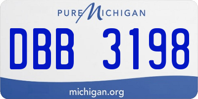 MI license plate DBB3198