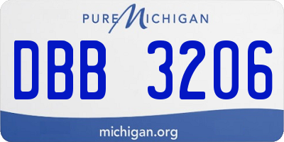 MI license plate DBB3206