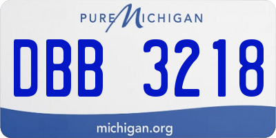 MI license plate DBB3218