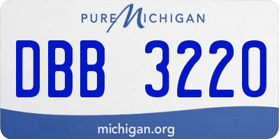 MI license plate DBB3220