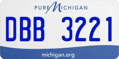 MI license plate DBB3221