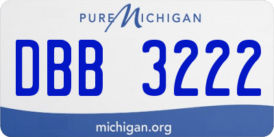 MI license plate DBB3222