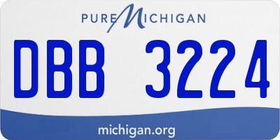 MI license plate DBB3224