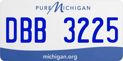 MI license plate DBB3225
