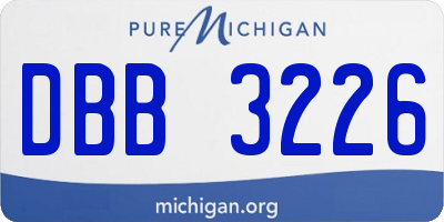 MI license plate DBB3226