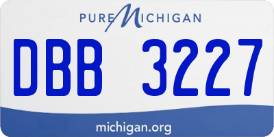 MI license plate DBB3227