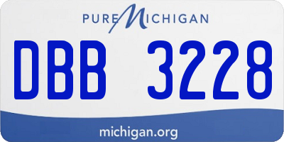 MI license plate DBB3228