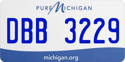 MI license plate DBB3229