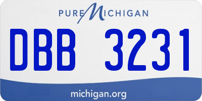 MI license plate DBB3231