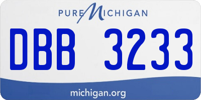 MI license plate DBB3233