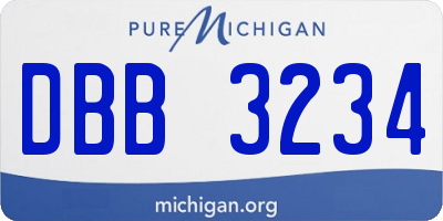 MI license plate DBB3234