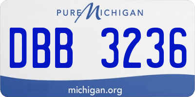 MI license plate DBB3236