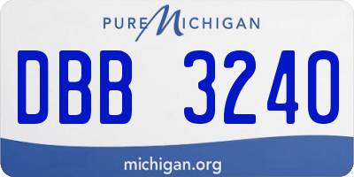 MI license plate DBB3240