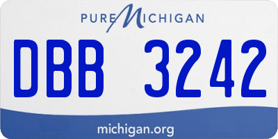 MI license plate DBB3242