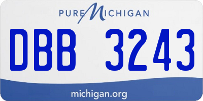 MI license plate DBB3243