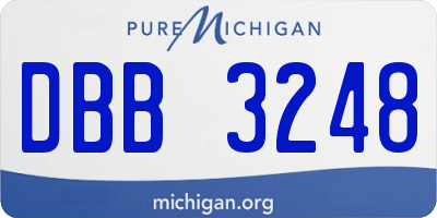 MI license plate DBB3248