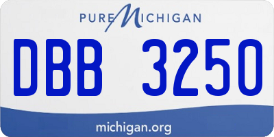 MI license plate DBB3250