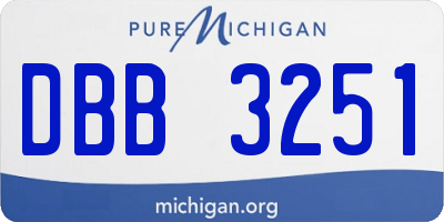 MI license plate DBB3251
