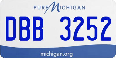 MI license plate DBB3252