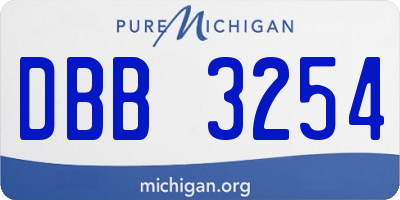 MI license plate DBB3254