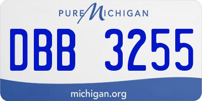 MI license plate DBB3255