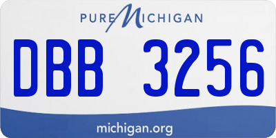 MI license plate DBB3256