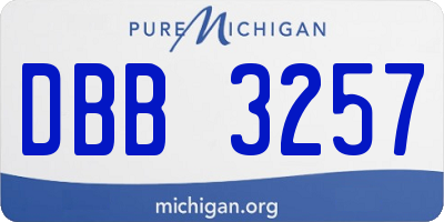MI license plate DBB3257
