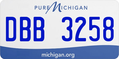 MI license plate DBB3258