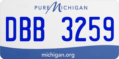 MI license plate DBB3259