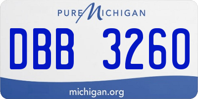 MI license plate DBB3260