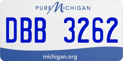 MI license plate DBB3262