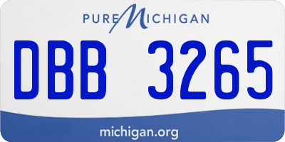 MI license plate DBB3265