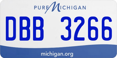 MI license plate DBB3266